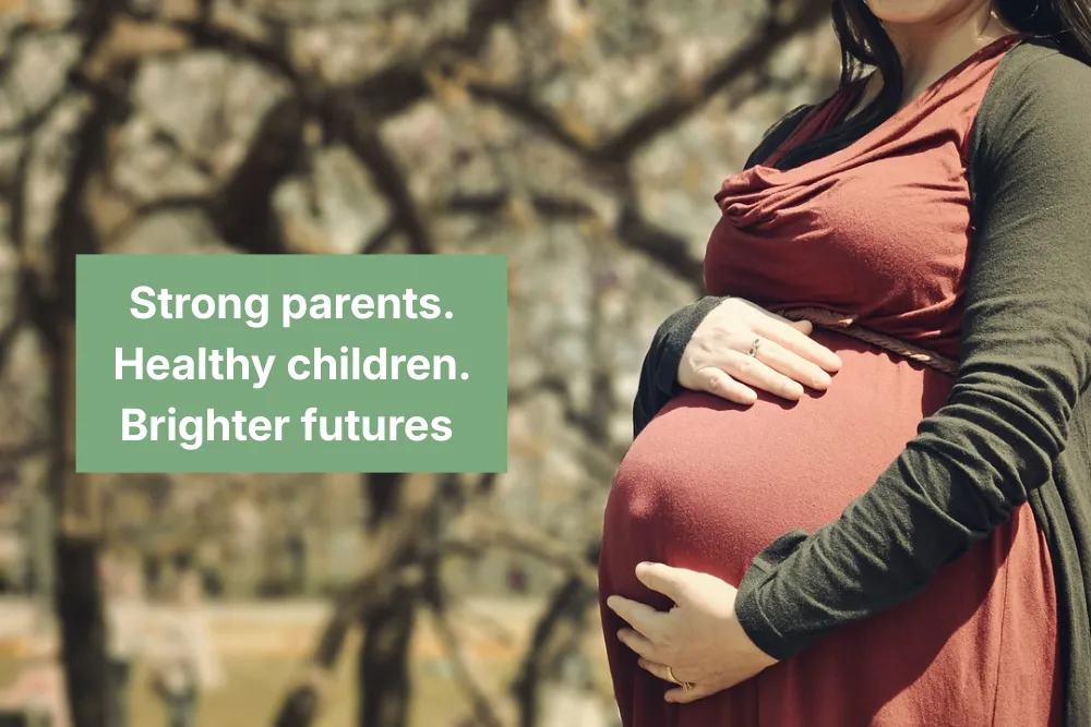 Pregnant Mom with Text. 